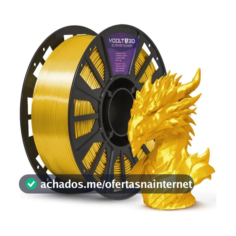 Filamento PLA Dourado V-Silk High Speed Premium - 1Kg