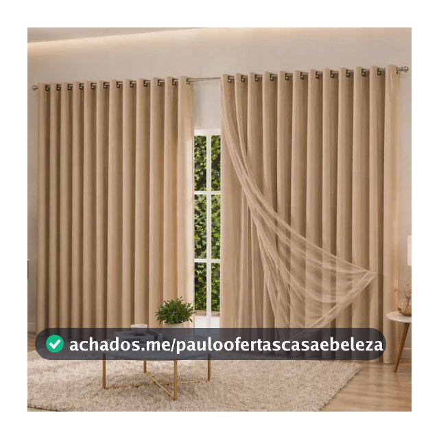 Cortina 6,00x2,50 Gaze De Linho Com Forro De Microfibra Luxo