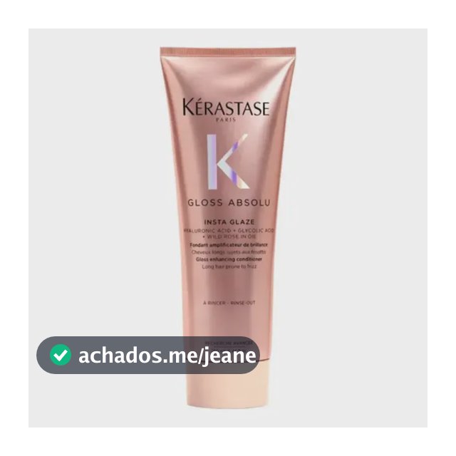 Kérastase, Condicionador, Gloss Absolu, Insta Glaze, para todos os tipos de cabelos, ação anti-frizz com Ácido Hialurônico, Ácido Glicólico e Óleo de Rosa Silvestre, potencializa o brilho, 250ml