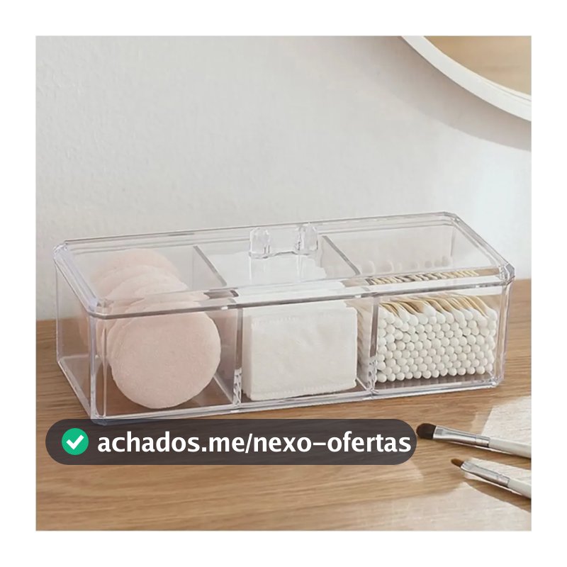 Porta Algodão Cotonete Organizador Acrílico Porta Remédios Transparente