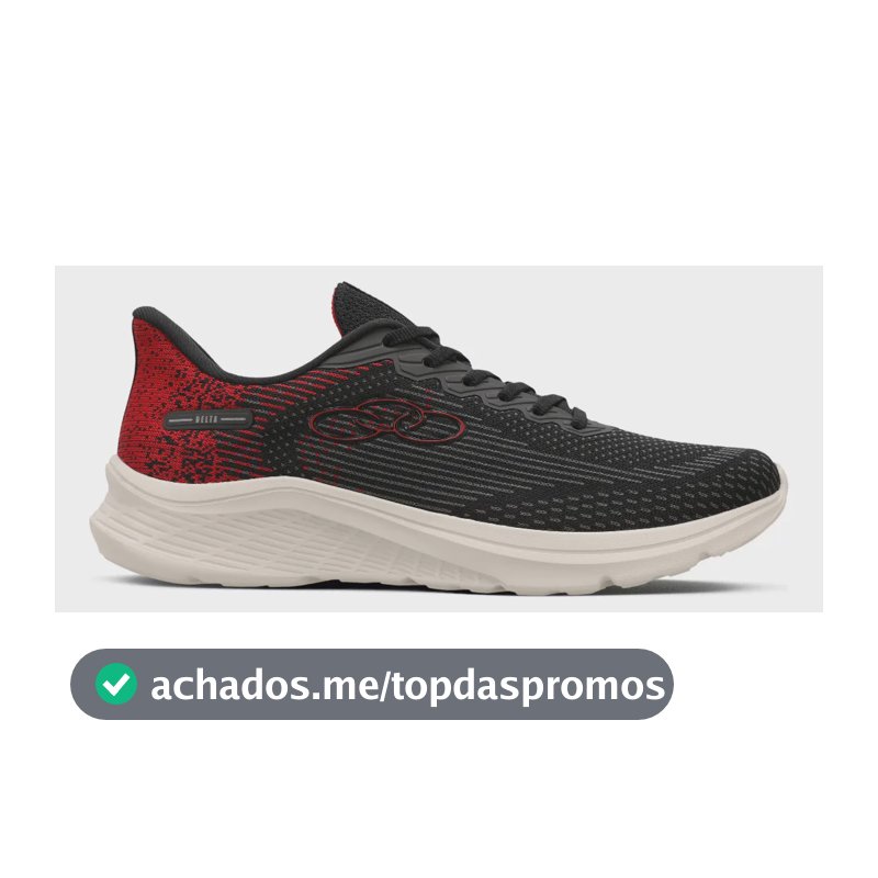 Tênis  Masculino Delta/122 Olympikus Preto/vermelho Liso 34 Br