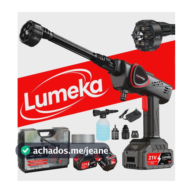 Lavadora de Alta Pressão Portátil LUMEKA XCQ-011 Bateria 21V 550W