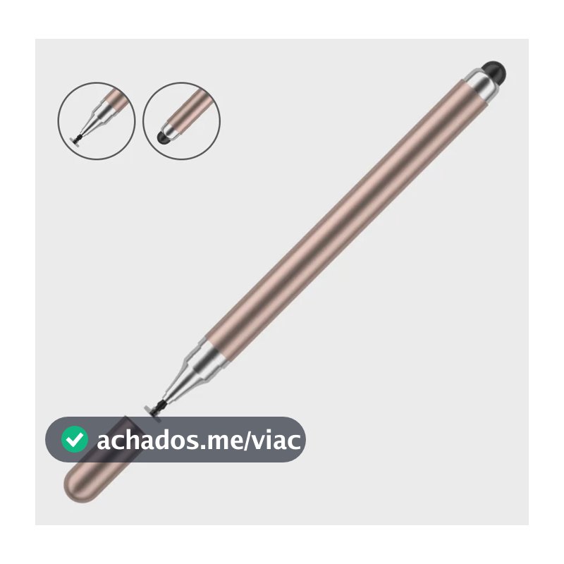 Caneta Touch Screen Stylus Universal 2 Em 1 Tablet Celular Rose Gold