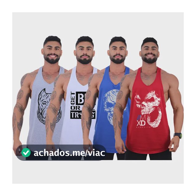Kit 4 Regatas Longline Super Cavada Masculina Mxd Conceito
