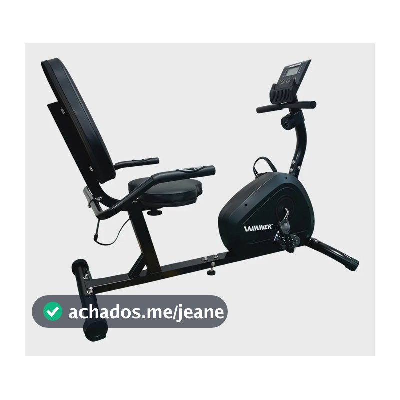 Bicicleta Ergométrica Horizontal Magnética Winnek Monitor Digital 8 Niveis de ajustes Sensor de pulsaçao Pedal com Cinta Ajustavel
