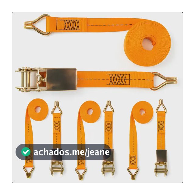 4 Conjunto Catraca Amarração Cinta Preta 4,6 Metros 800kg