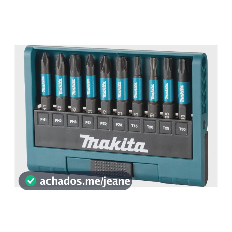 Jogo De Bits Impacto 1/4 Torx Phillips Pozidriv 10pçs Makita