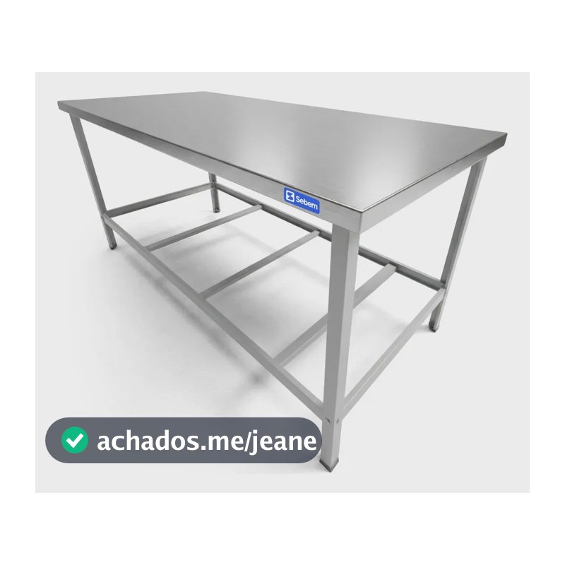 Mesa Inox Industrial De Bancada Para Cozinha De Restaurante, Açougue Com Prateleira 1m Sebem