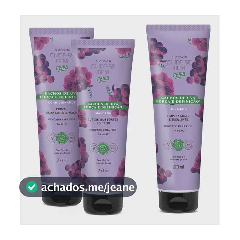 Combo Cuide-se Bem Cachos De Uva: Shampoo + Máscara Capilar