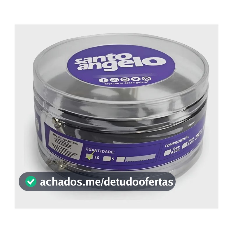 Kit 10 Cabo Pedaleira Guitarra P10 Santo Ângelo Ninja 15cm Preto