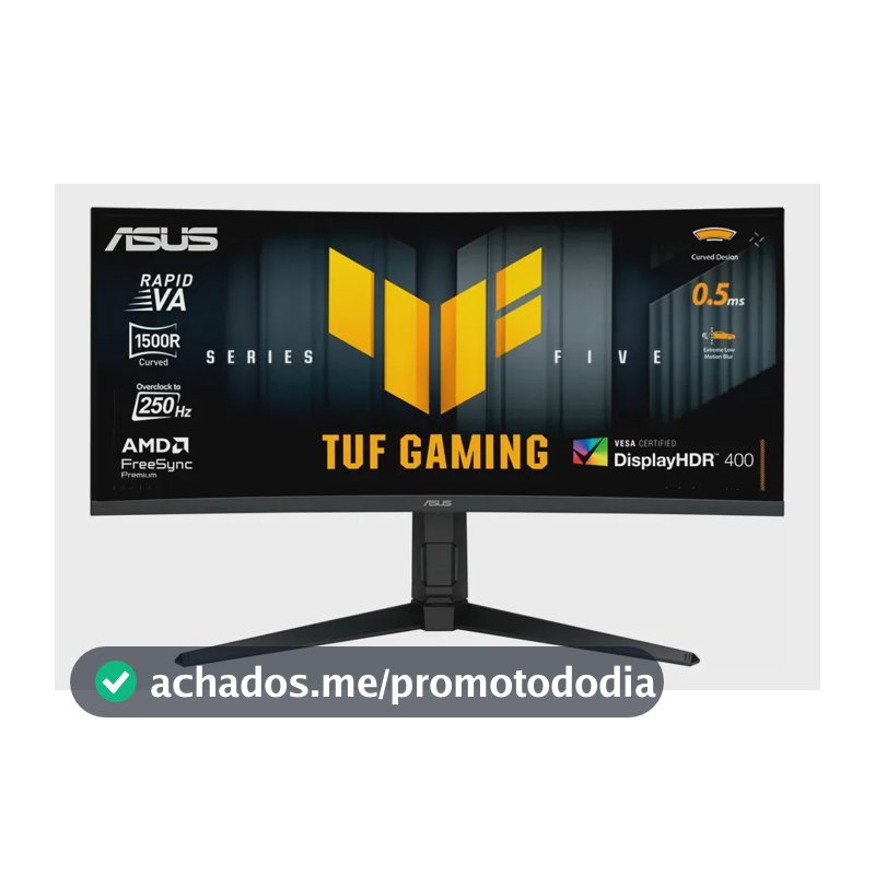 Monitor de jogador Asus Tuf VG34WQML5A 34 Wqhd 250 Hz 0,5 m preto curvo