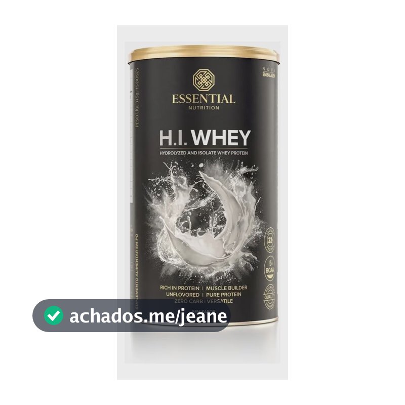 H.i. Whey 375g Essential Nutrition Sabor Sem Sabor