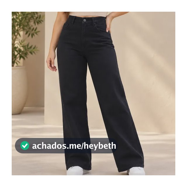 Calça Jeans Feminina Wide Leg Pantalona Cintura Alta Algodão