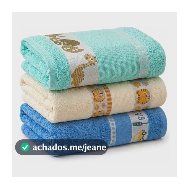 Kit 3 Toalha Banho Bebê Algodão Presente Cha Bebe Enxoval