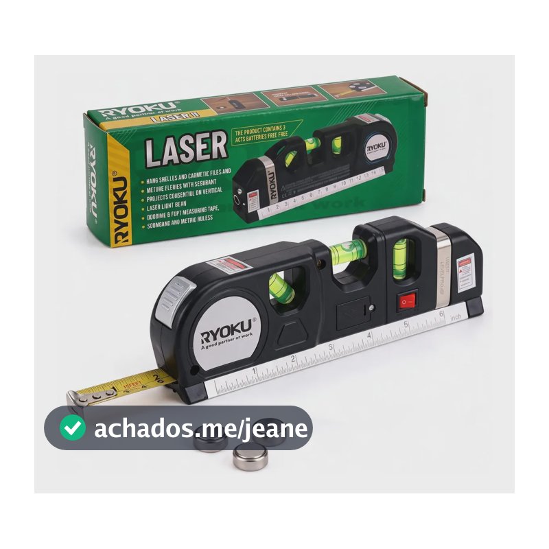 Nivel A Laser 3 Em 1 Com Trena 3m Nivelador Ryoku