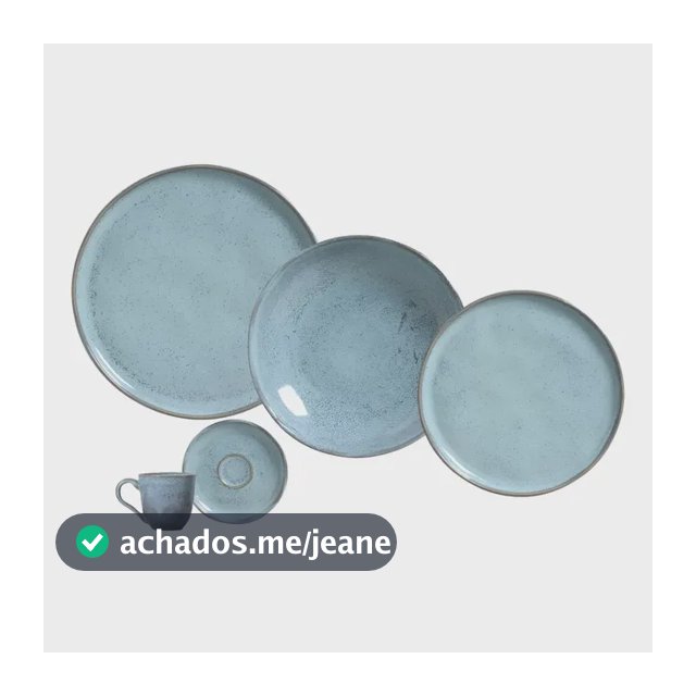 Aparelho de Jantar 30 Peças Porto Brasil Cerâmica Stoneware Azul