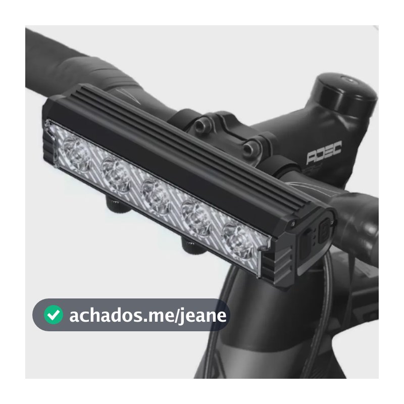 Farol Bike 5 Leds TG3 Recarregável 20000lm IP65 Alumínio USB-C