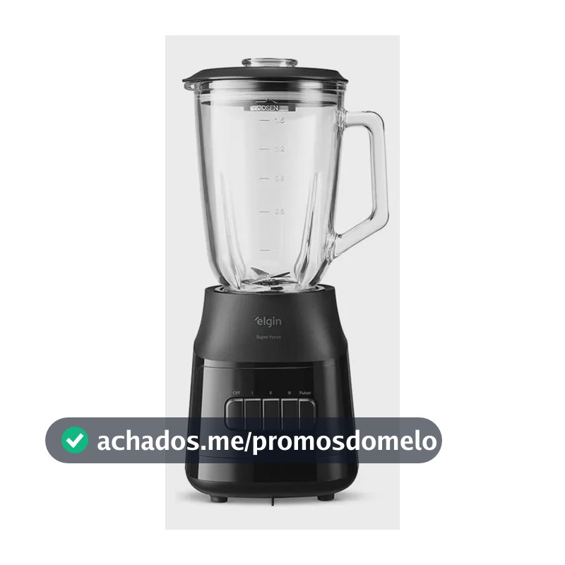 Liquidificador Super Force Elgin - Jarra De Vidro 1,9l, 900w Preto 220v