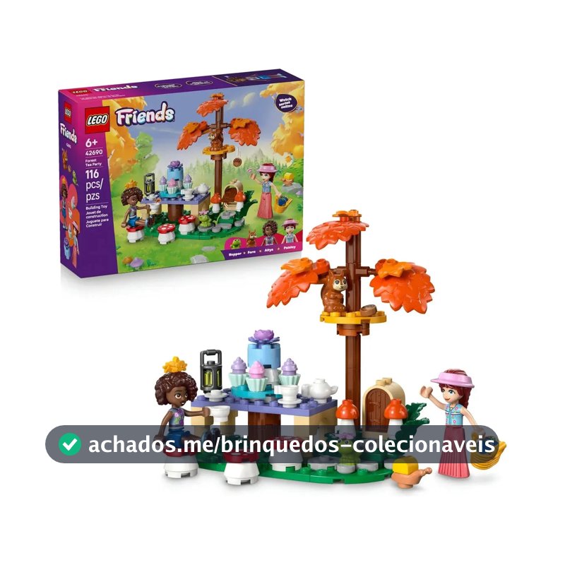 LEGO Friends Festa de Chá na Floresta 42690; Brinquedo de construção com vários acessórios para a hora do chá; Presente incrível para meninas e meninos; 6+