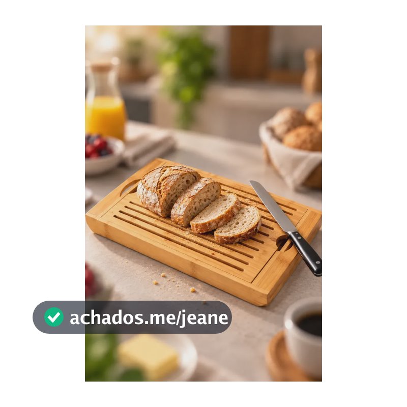 Tábua Migalheira Para Pães E Bolos Café Da Manhã Mesa Posta Geométrico Bambu