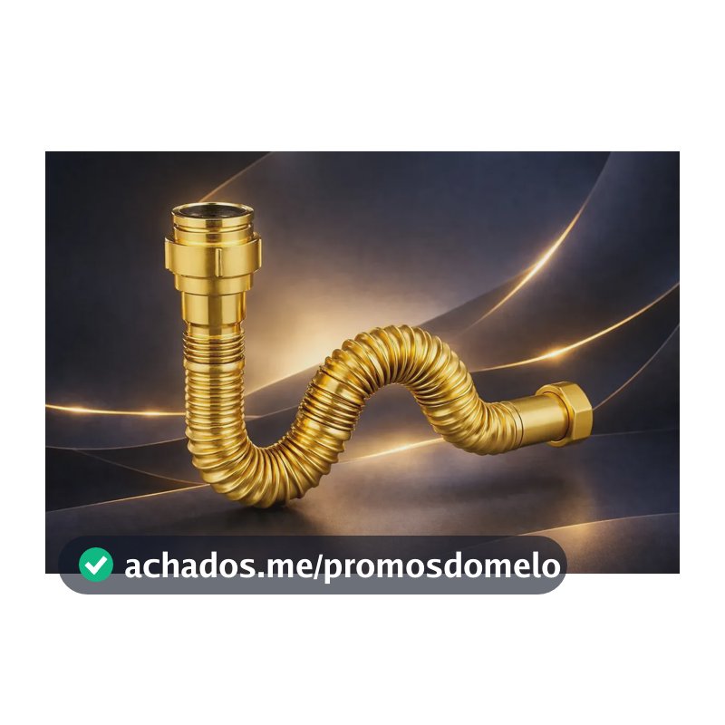 Sifão Sanfonado Dourado Ajustável Universal Multiuso Gold Dourado