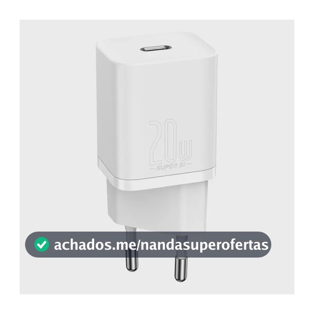 Carregador De Parede Rápido Tipo C Baseus Super Si Qc 20w Cor Branco