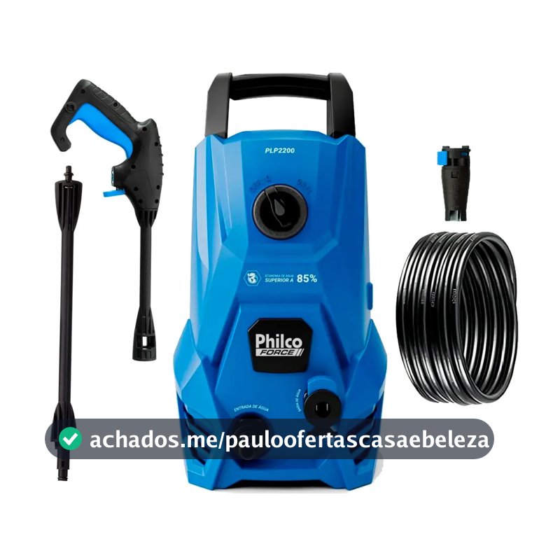 Lavadora De Alta Pressão Jato Compacta Philco Plp2200 1300w 1300 Psi/libras 312l/h Lança Regulável 127v