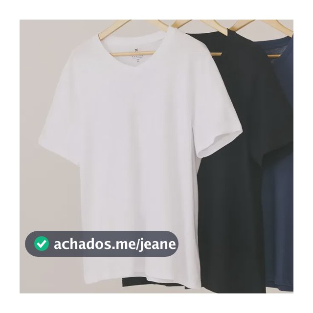 Kit Com 3 Camisetas Masculinas Básicas Slim Gola V Hering
