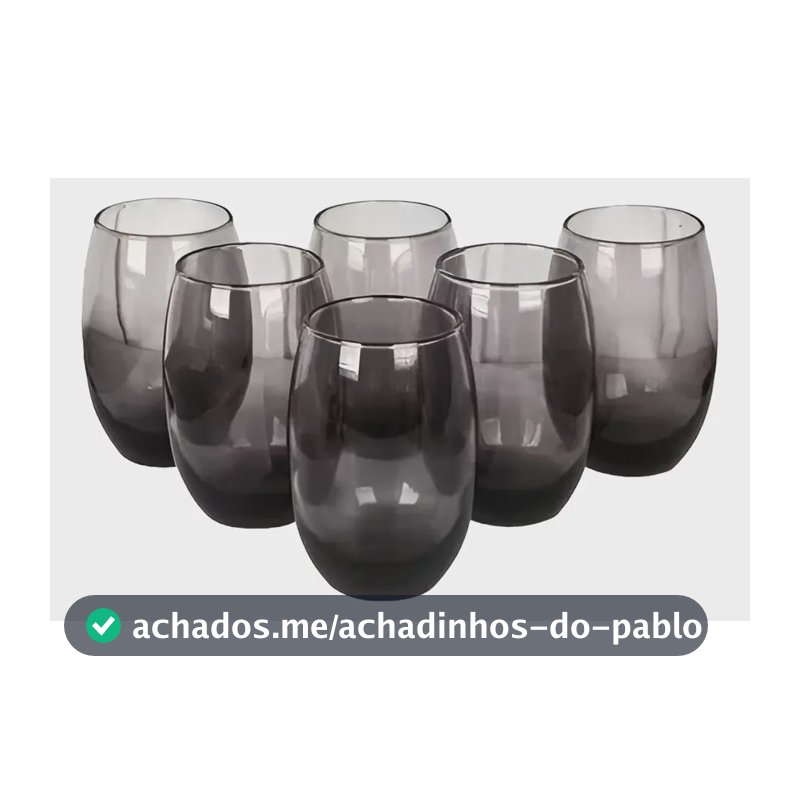 Jogo De Copos Aruba Long Drink 465ml Cinza 6 Peças Sm Fume