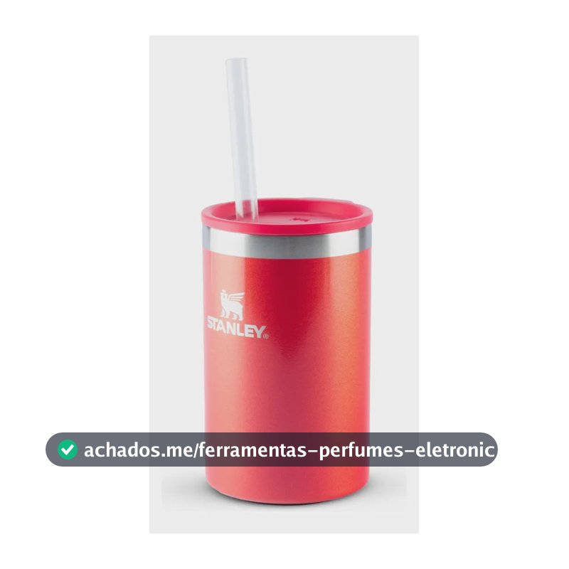 Copo Porta-lata Térmico Stanley Can Cooler 296ml Com Canudo Vermelho
