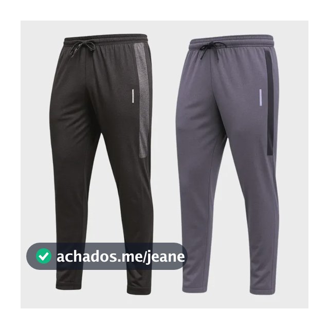Kit 2 Calças Masculinas Jogger Tactel Com Elastano Academia