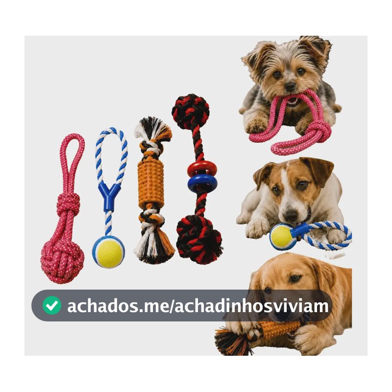 Kit 4 Brinquedos Mordedor Corda Pet Resistente Para Cães