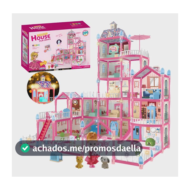 Casa Boneca Casinha Infantil Princesa Castelo Brinquedo 399p
