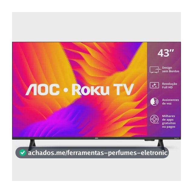 Smart Tv 43 Aoc Led Roku Full Hd Wi-fi 60hz Hdmi Usb 43s5155/78g