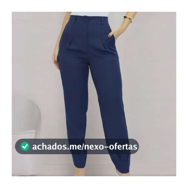 Calça Alfaiataria Feminina Cenoura Casual Basic Skinny Bolso