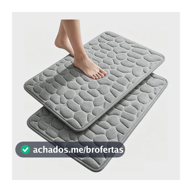 Kit 2 Tapete De Banheiro Antiderrapante Super Suave 60x40cm