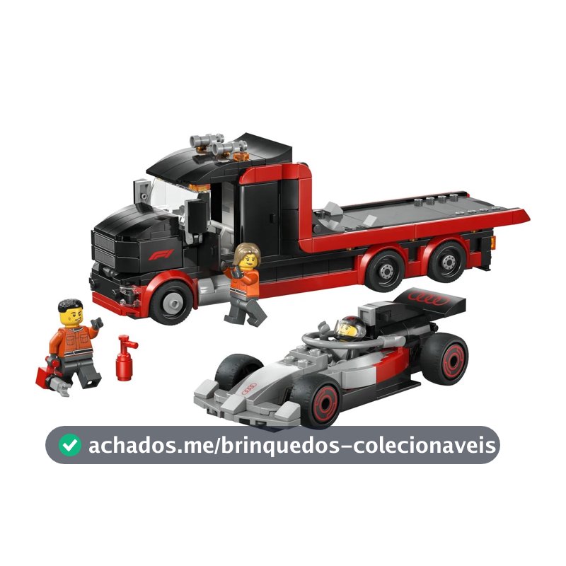 Blocos de Montar Caminhão de Exibição F1 com Carro de Corrida Audi 60493 Lego