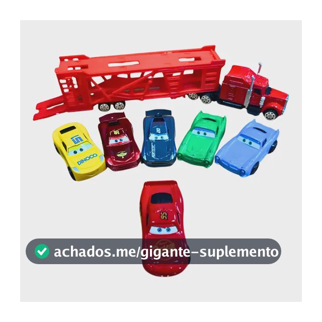 Kit 6 Carrinhos + Caminhão Relâmpago Mcqueen Filme Brinquedo Mcqueen Variado