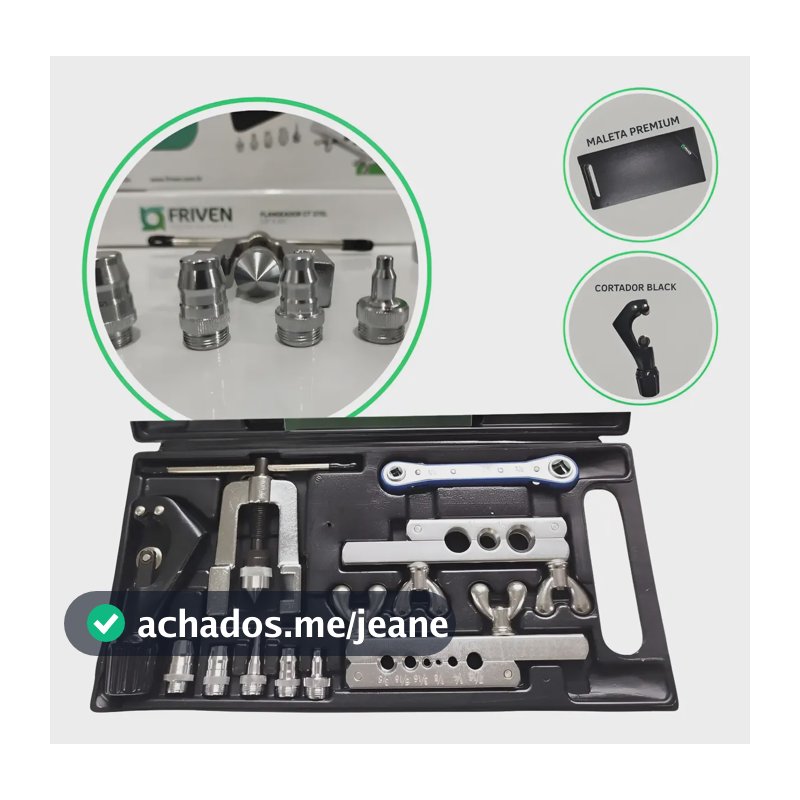 Kit Flangeador C/ Cortador Alargador Chave Catraca 1/8 A 3/4 Preto