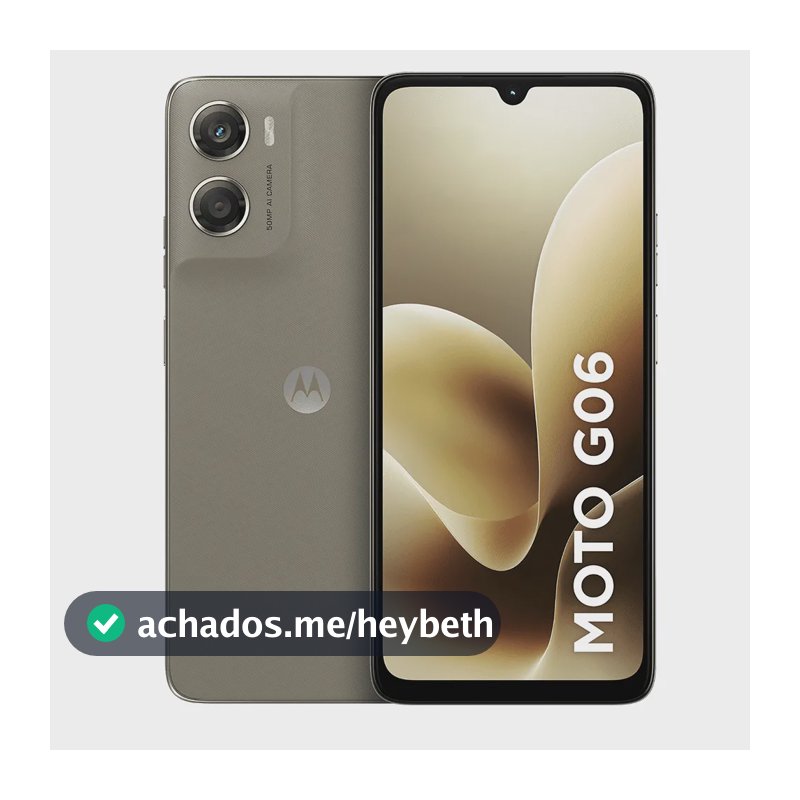 Smartphone Motorola Moto G06 - 256gb 4gb Ram + 8gb Ram Boost, e Camera 50mp Com Ai Bateria De 5200 Mah Tela 6.9 - Bege