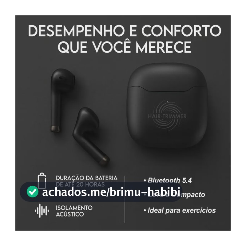 Fone De Ouvido Sem Fio Tws Bluetooth 5.1 Cancelamento Cvc Chamadas Hd Modo Jogo Baixa Latência Bateria Longa Estojo Magnético Controle Touch Som Premium Versão Avançada Cor Preto HAIR TRIMMER