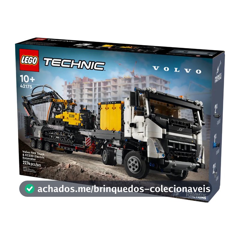Lego Technic Caminhão Fmx E Escavadeira Elétrica Volvo 42175
