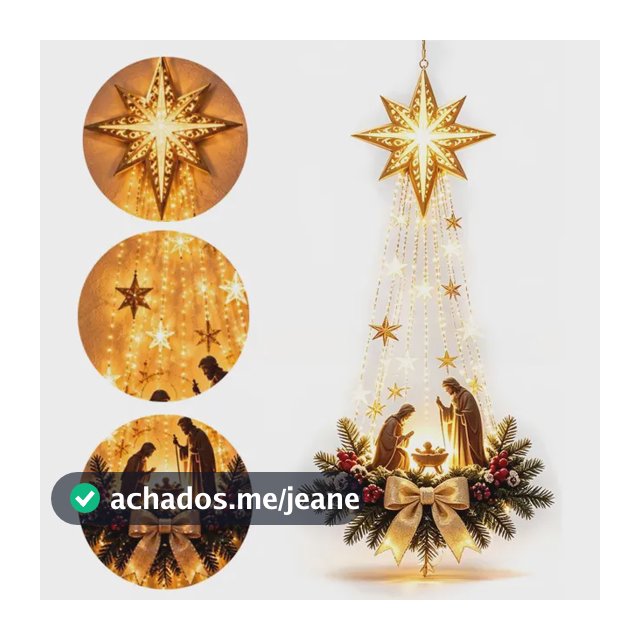 Hu Ornamento De Suspensão Iluminado Da Natividade Com \!
