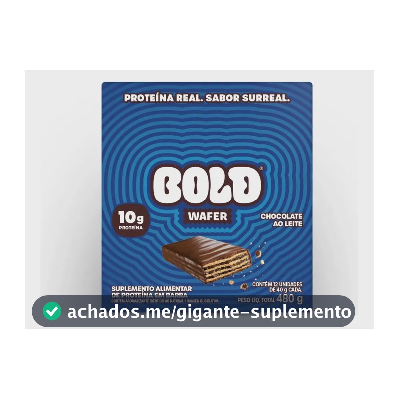 BOLD Wafer Sabor Chocolate ao Leite 10g de Proteína 40g 12 un.