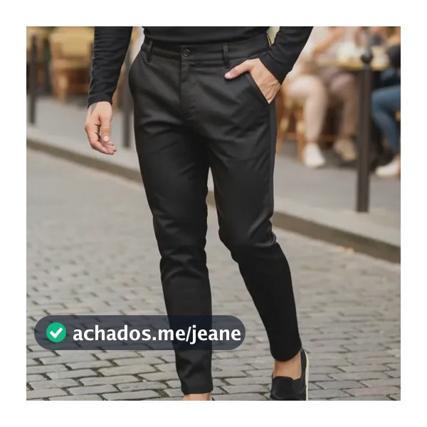 Calça Social Slim Fit Sport Fino Acetinada Bolsos Embutidos