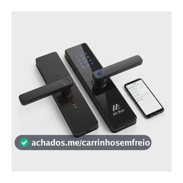 Fechadura Digital Biométrica Com Senha Para Porta De Madeira Preto