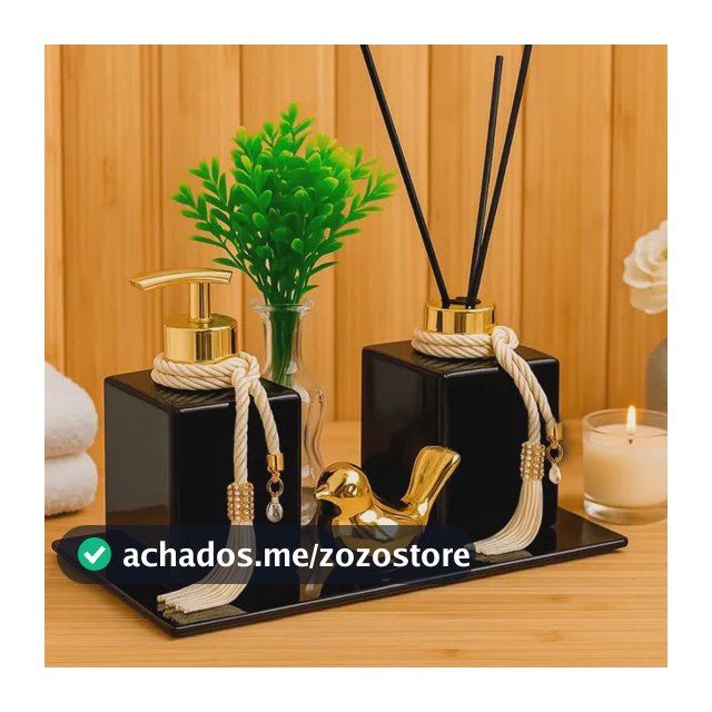 Kit Lavabo Luxo C/ Vasinho Porta Saboneteira E Aromatizador
