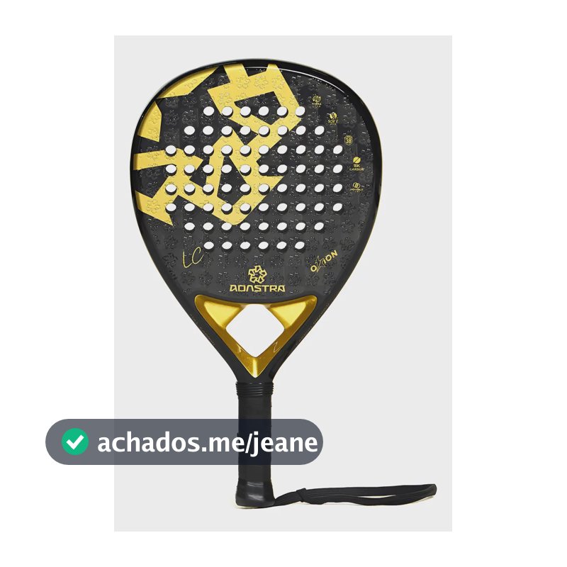 Raquete Padel Adastra Orion 1.0 Lucas Cunha Carbono 18k Preto E Dourado