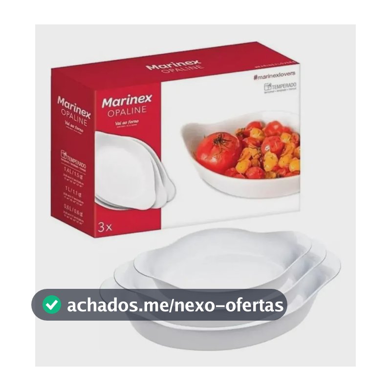 Conjunto De Assadeira- Marinex Opaline Com 3 Branco