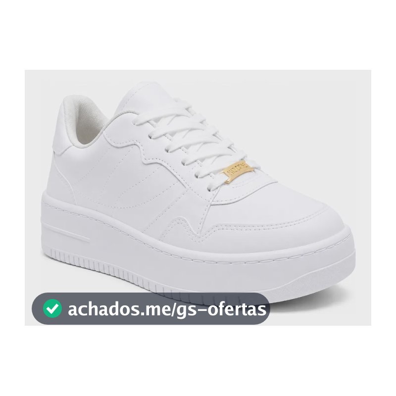 Tênis Original Feminino Vizzano Casual Com Solado Ultra Leve Branco 37 Br
